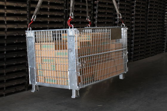 Logistik verzinken überzogenen Draht Mesh Box Pallet 1000kg 50*100mm