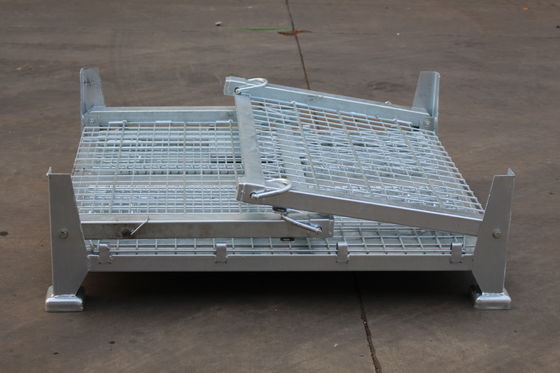 Zusammenklappbares elektrisches verzinktes 50x50 Mesh Metal Storage Cage