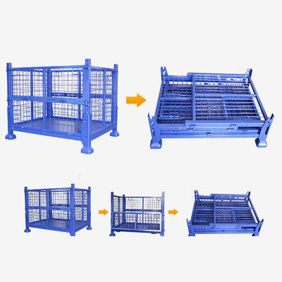 Kapazität 1500KG, die stapelbaren 6.0mm Draht Mesh Cage faltet